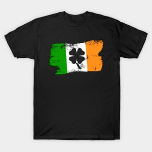 Black Irish Flag w/Clover T-Shirt